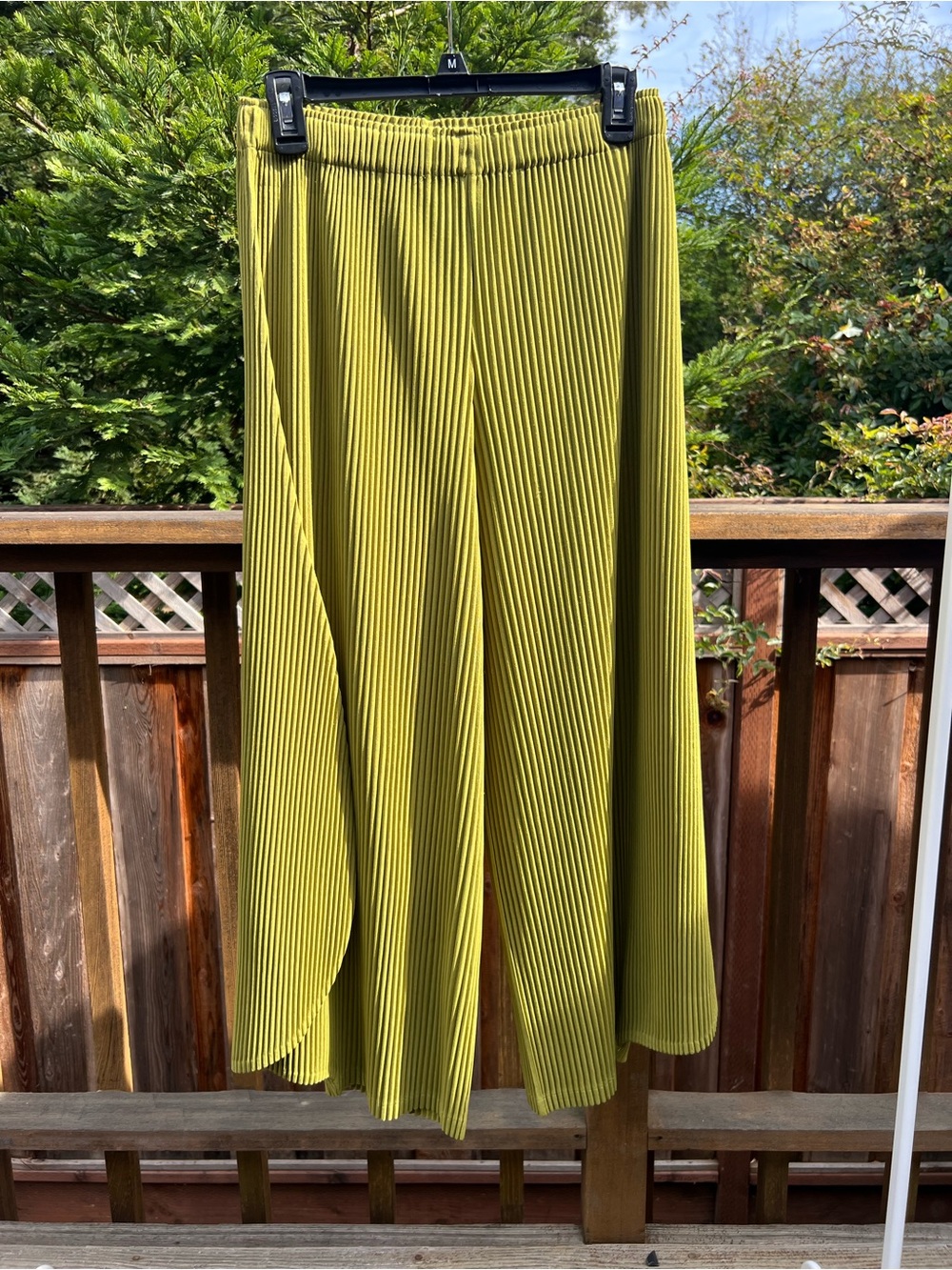 Olive Green Pleated Sculptural Pants Unique Curved Asymmetrical Leg